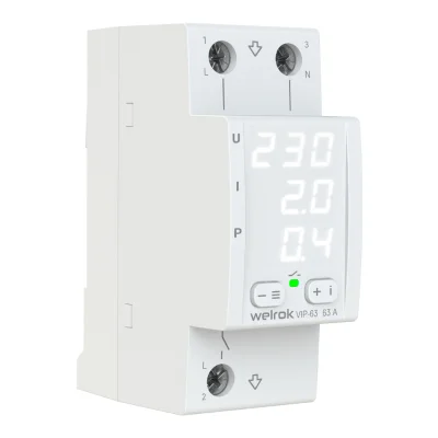 Реле напряжения с контролем тока Welrok VIP-63